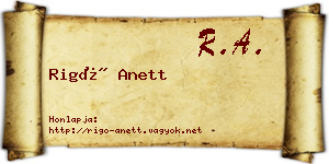 Rigó Anett névjegykártya