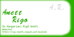 anett rigo business card
